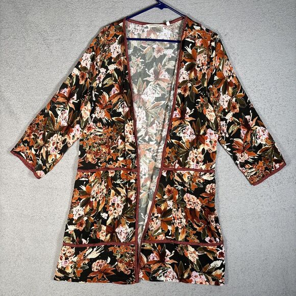 Soft Surroundings Open Long Cardigan Coverup Women Size M Bohemian Boho Festival - Picture 1 of 15